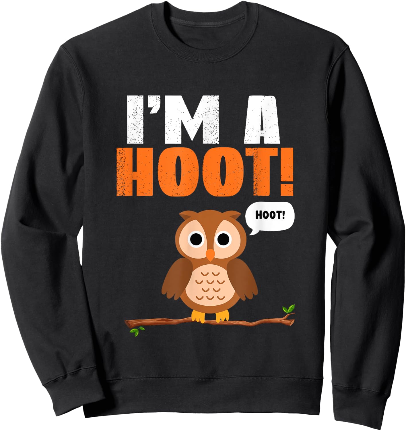 Cor Designs Kids -Adults Hooting Owl Sweatshirt - Sweatshirt | Black