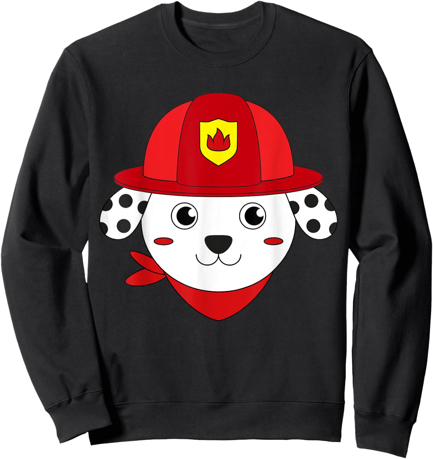 Firefighter Dog Dalmatian Fire Safety Week Fireman Hero Sweatshirt - Sweatshirt | Black