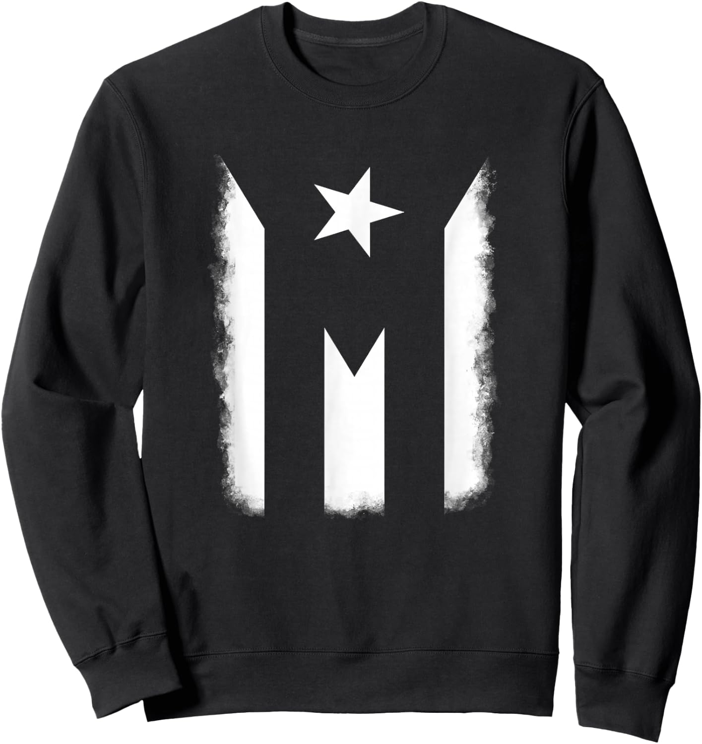 Black and White Puerto Rican Vintage Puerto Rico PR Flag Sweatshirt - Sweatshirt | Black