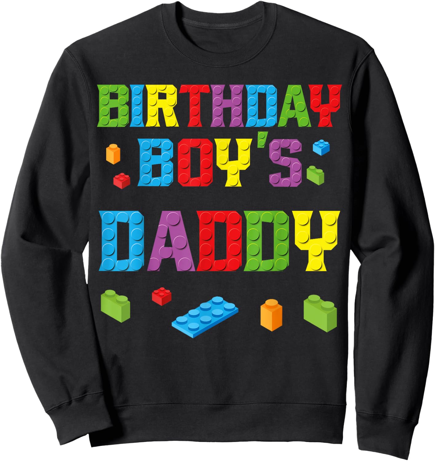 Master Builder Birthday Boy's Daddy Building Bricks Blocks Sweatshirt - Sweatshirt | Black