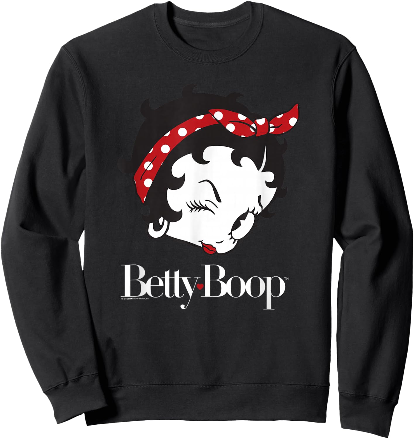 Betty Boop Vintage Big Head Wink Bandana Sweatshirt - Sweatshirt | Black