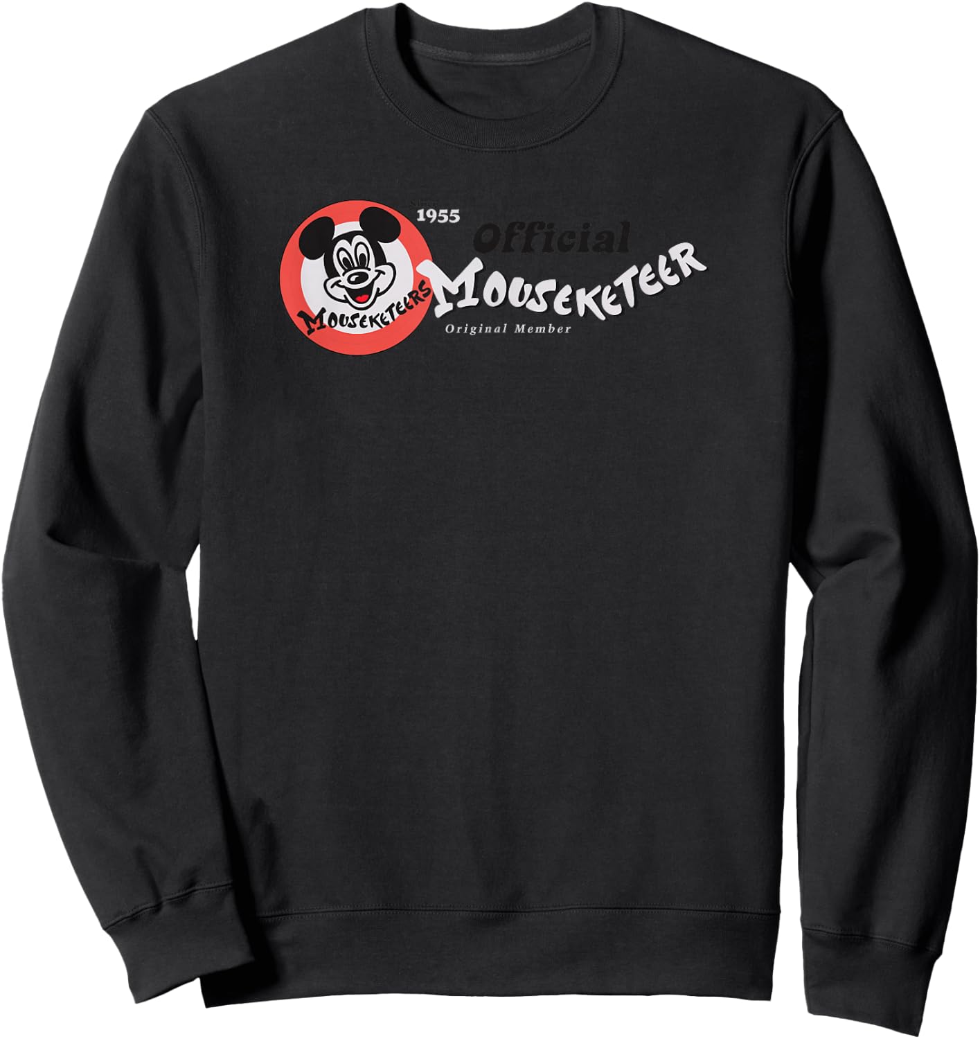 Disney Mickey and Friends Official Mouseketeer Vintage Logo Sweatshirt - Sweatshirt | Black