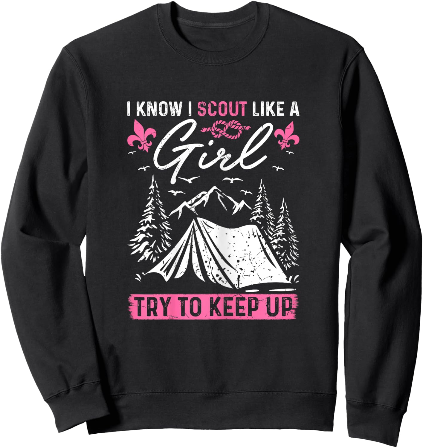 Scout Leader Like A Girl Adventure Outdoor Wildlife Mommy Sweatshirt - Sweatshirt | Black