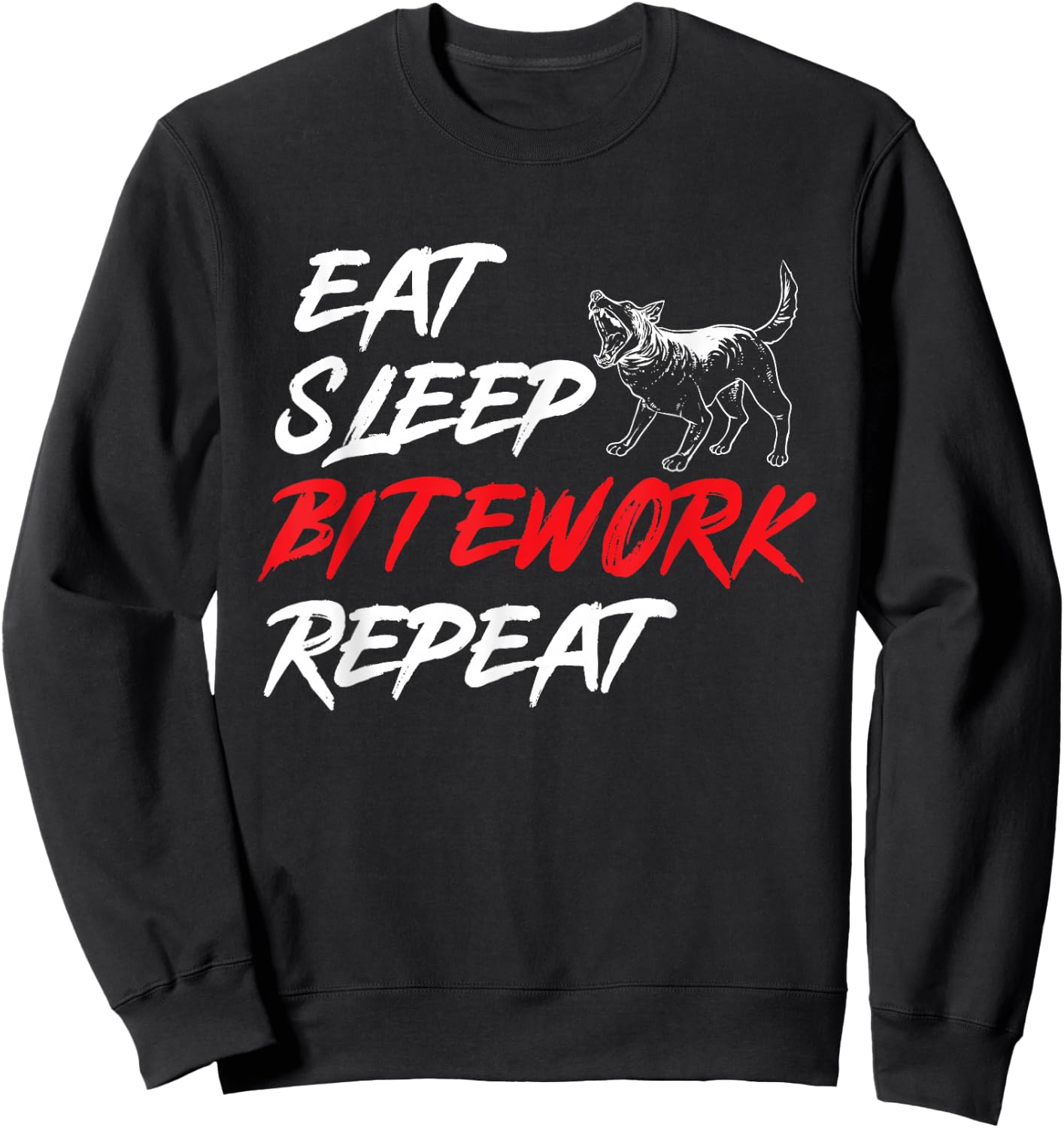 Belgian Malinois Eat Sleep Bitework Repeat Belgian Shepherd Sweatshirt - Sweatshirt | Black