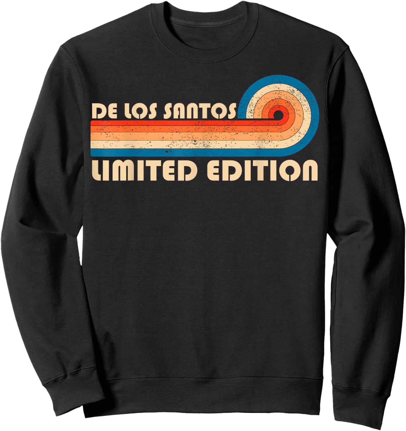 DE LOS SANTOS Surname Retro Vintage 80s 90s Birthday Reunion Sweatshirt - Sweatshirt | Black