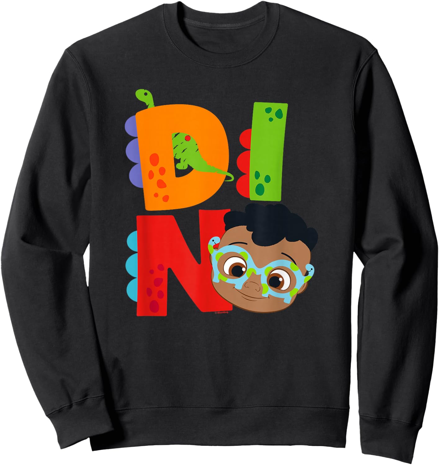 CoComelon Cody Dino Text Big Head Fill Sweatshirt - Sweatshirt | Black