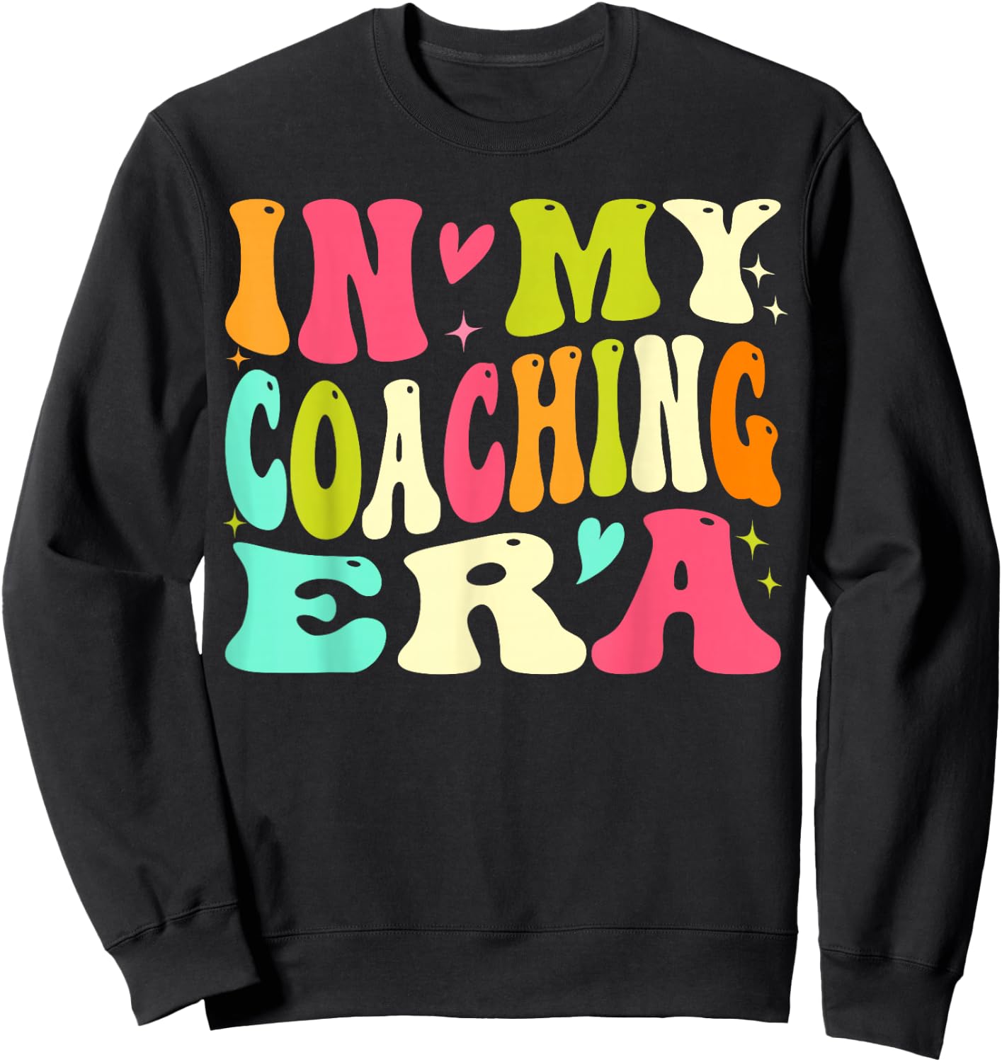 In My Coaching Era Groovy Sweatshirt - Sweatshirt | Black