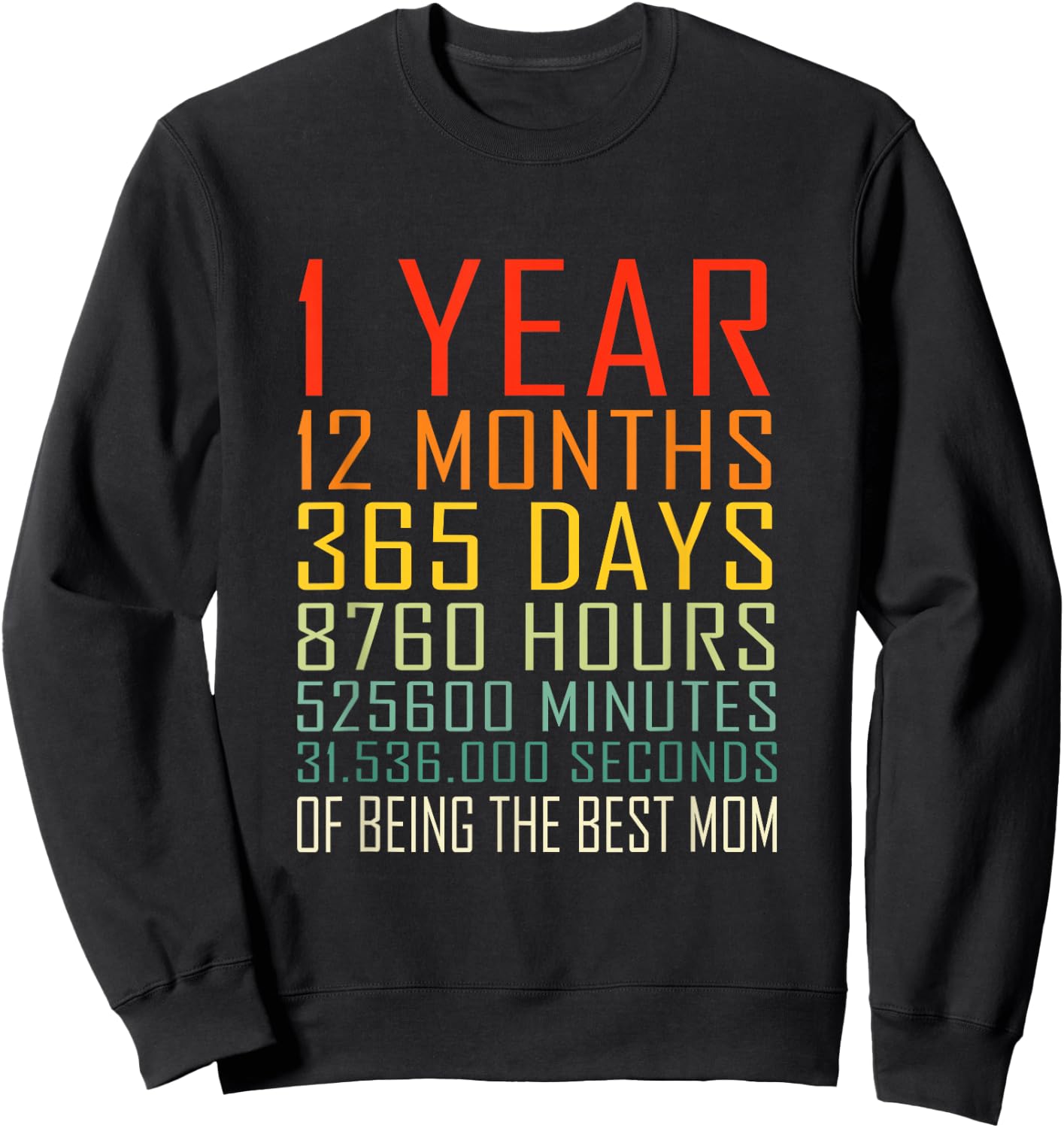 Vintage Being Mom 1 Year Anniversary Mom Sweatshirt - Sweatshirt | Black