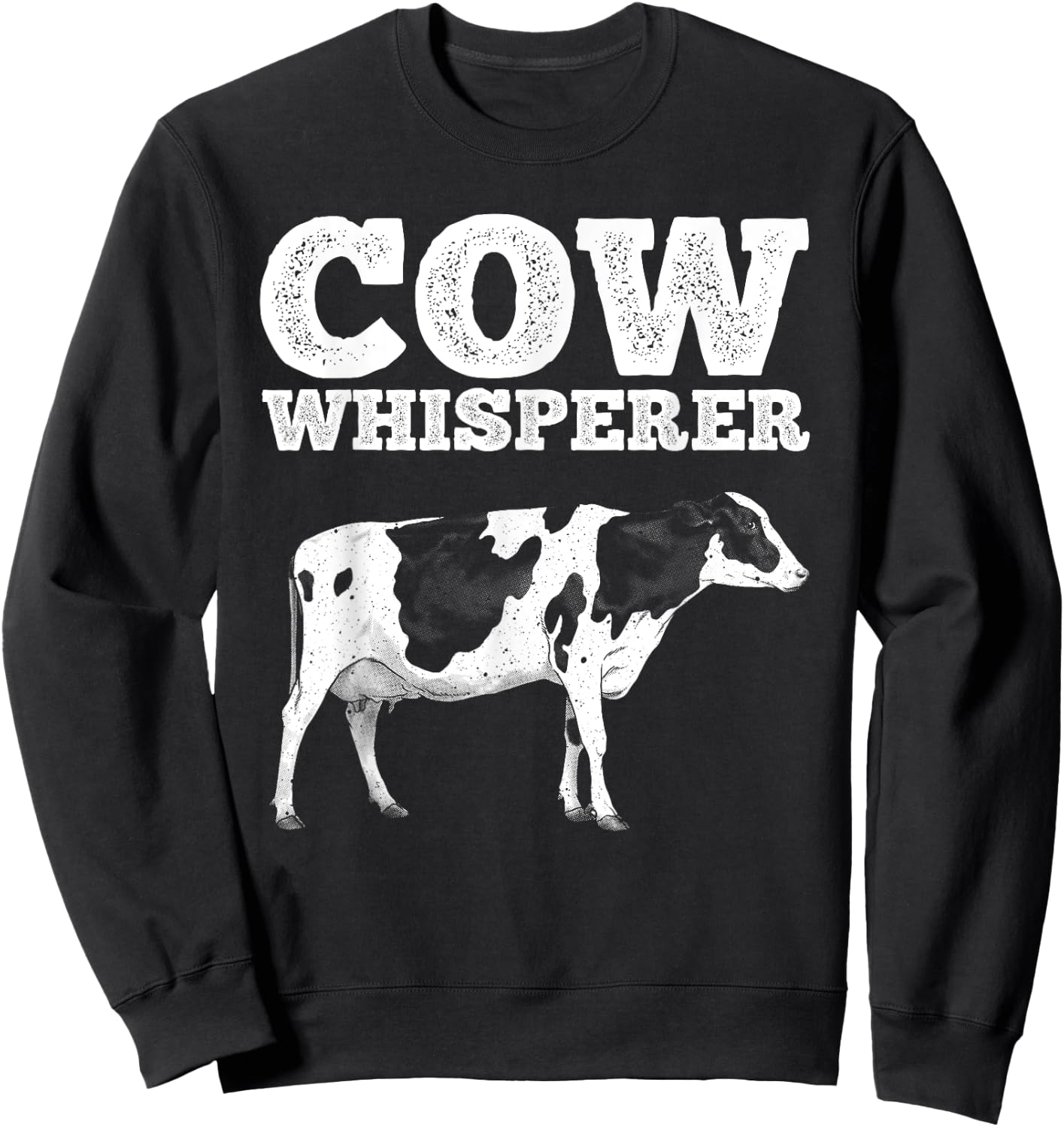 Funny Cow Whisperer Design Women Cow Farmer Farming Sweatshirt - Sweatshirt | Black