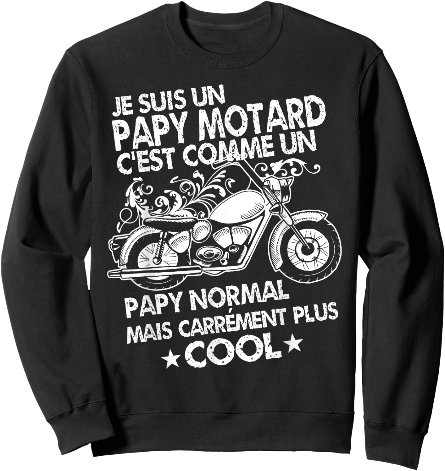 Papy Motard Gift for Motorcycle Papy Cool Sweatshirt - Sweatshirt | Black