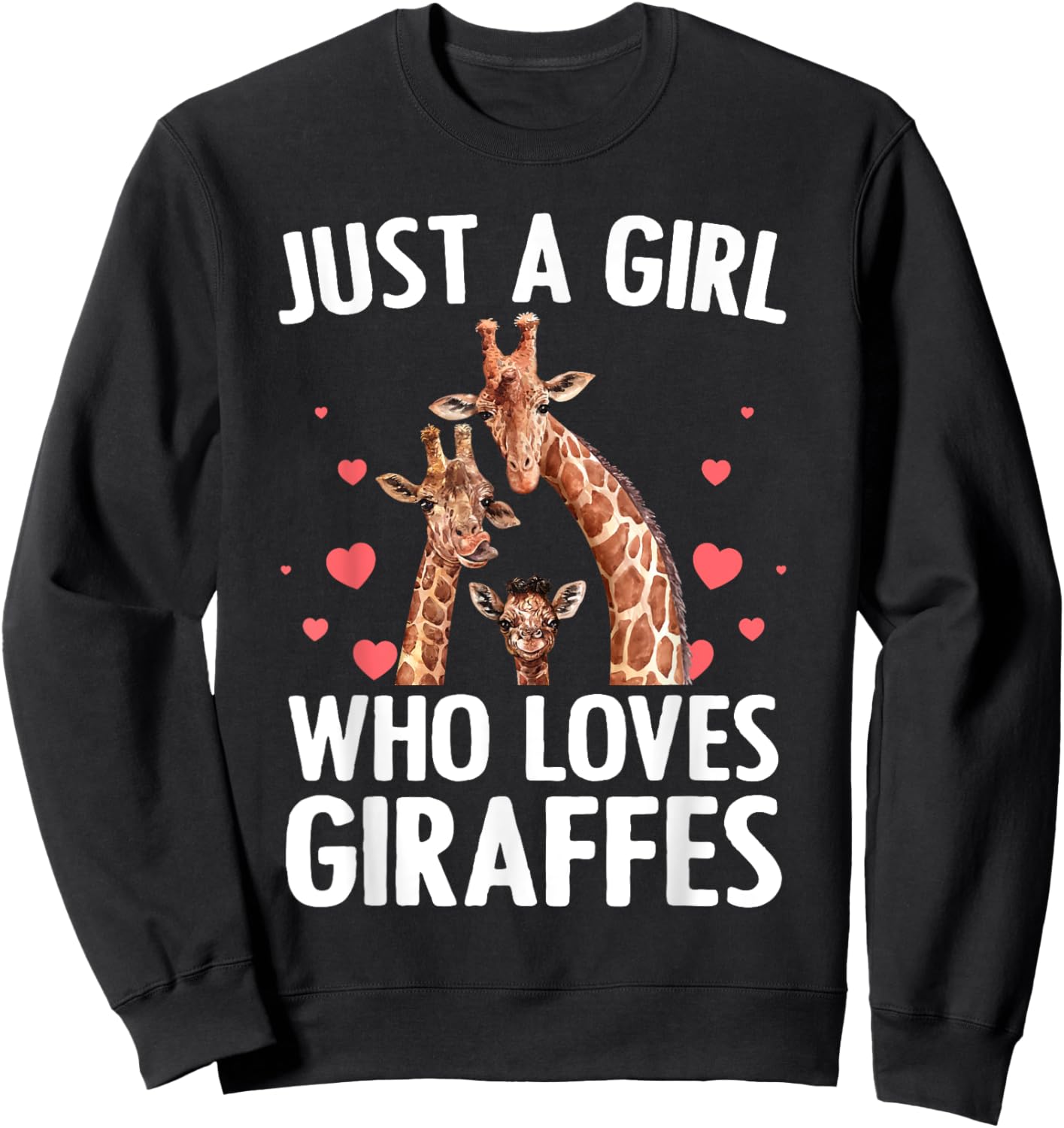 Cool Giraffe Girls Africa Safari Zoo Animal Lovers Sweatshirt - Sweatshirt | Black