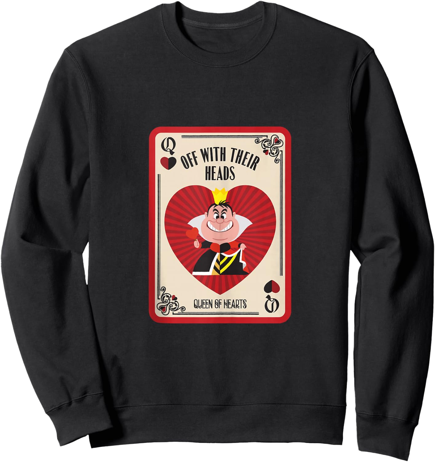 Disney Villains The Queen of Hearts Off with Their Heads Sweatshirt - Sweatshirt | Black