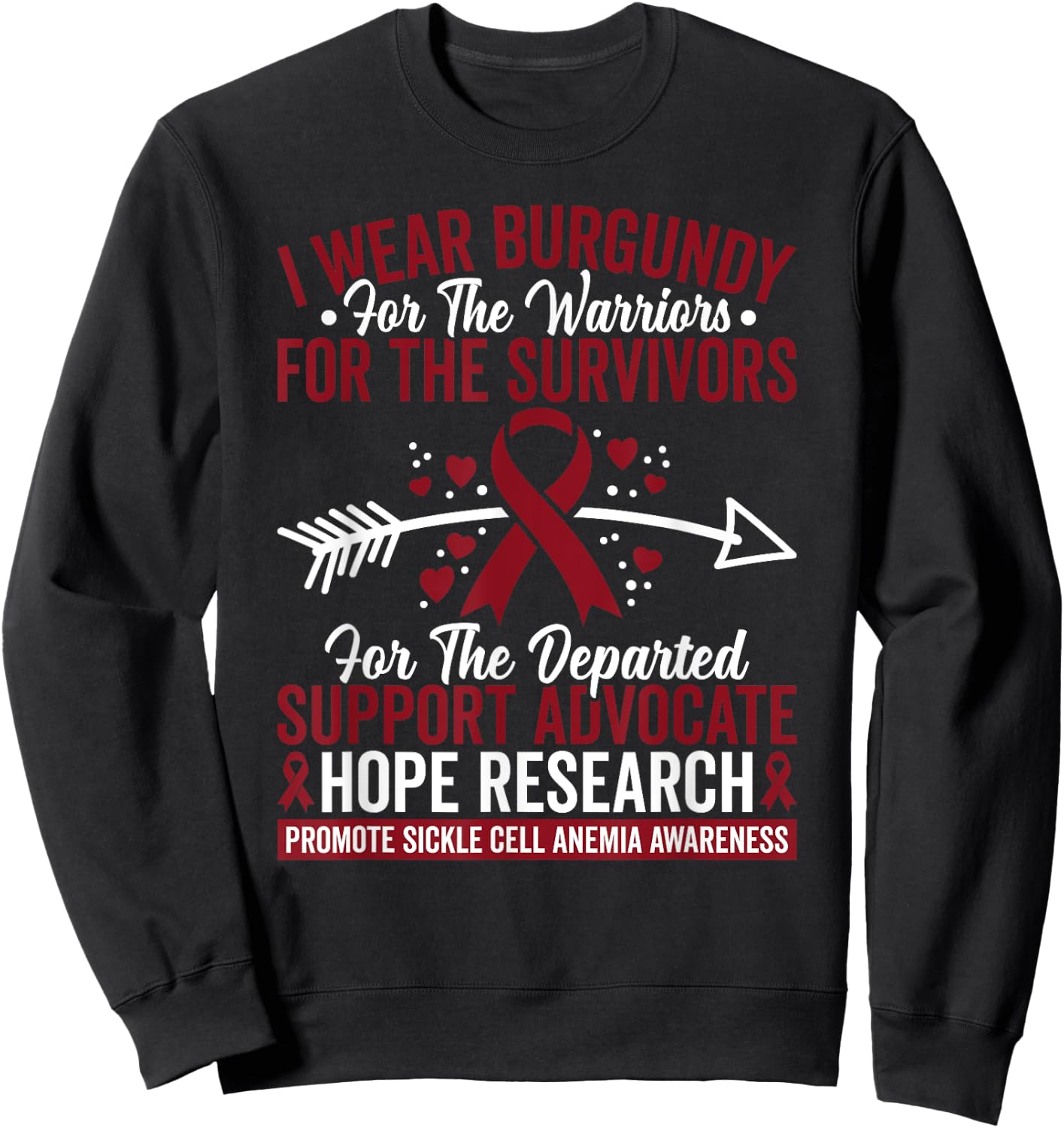 Sickle Cell Disease Warrior Awareness Blood SCD Sweatshirt - Sweatshirt | Black