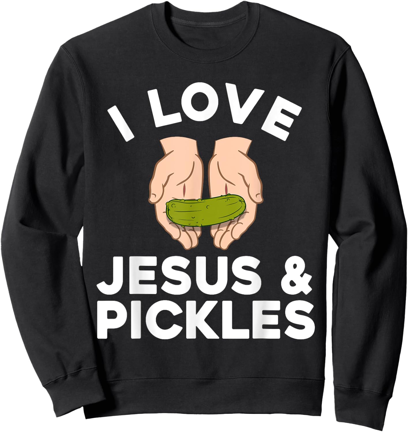 Cute Pickle Design Women Kids Jesus Pickle Lovers Sweatshirt - Sweatshirt | Black