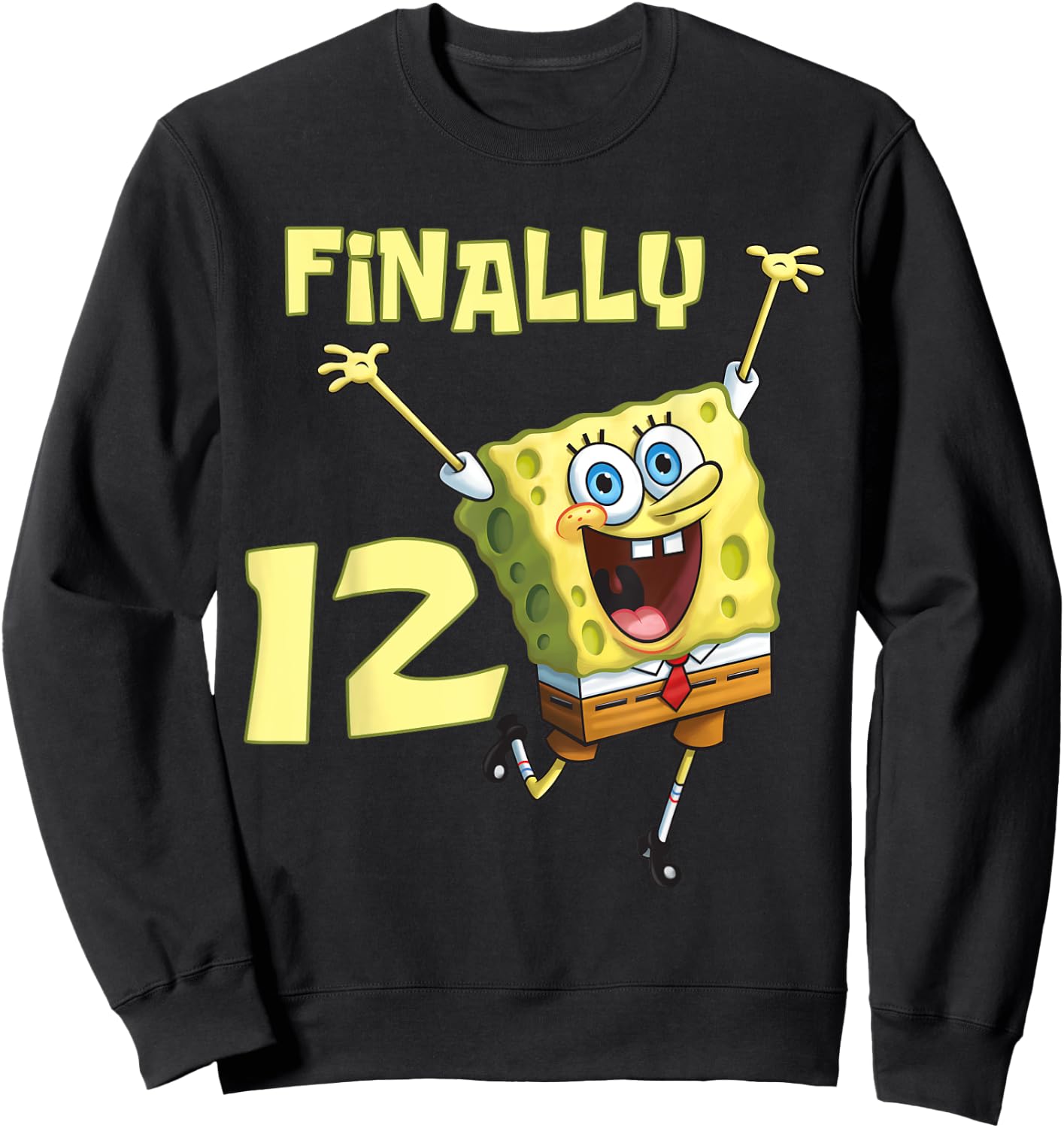 Mademark x SpongeBob SquarePants - Original SpongeBob Square Pants - 12th Birthday. Finally 12. Sweatshirt - Sweatshirt | Black