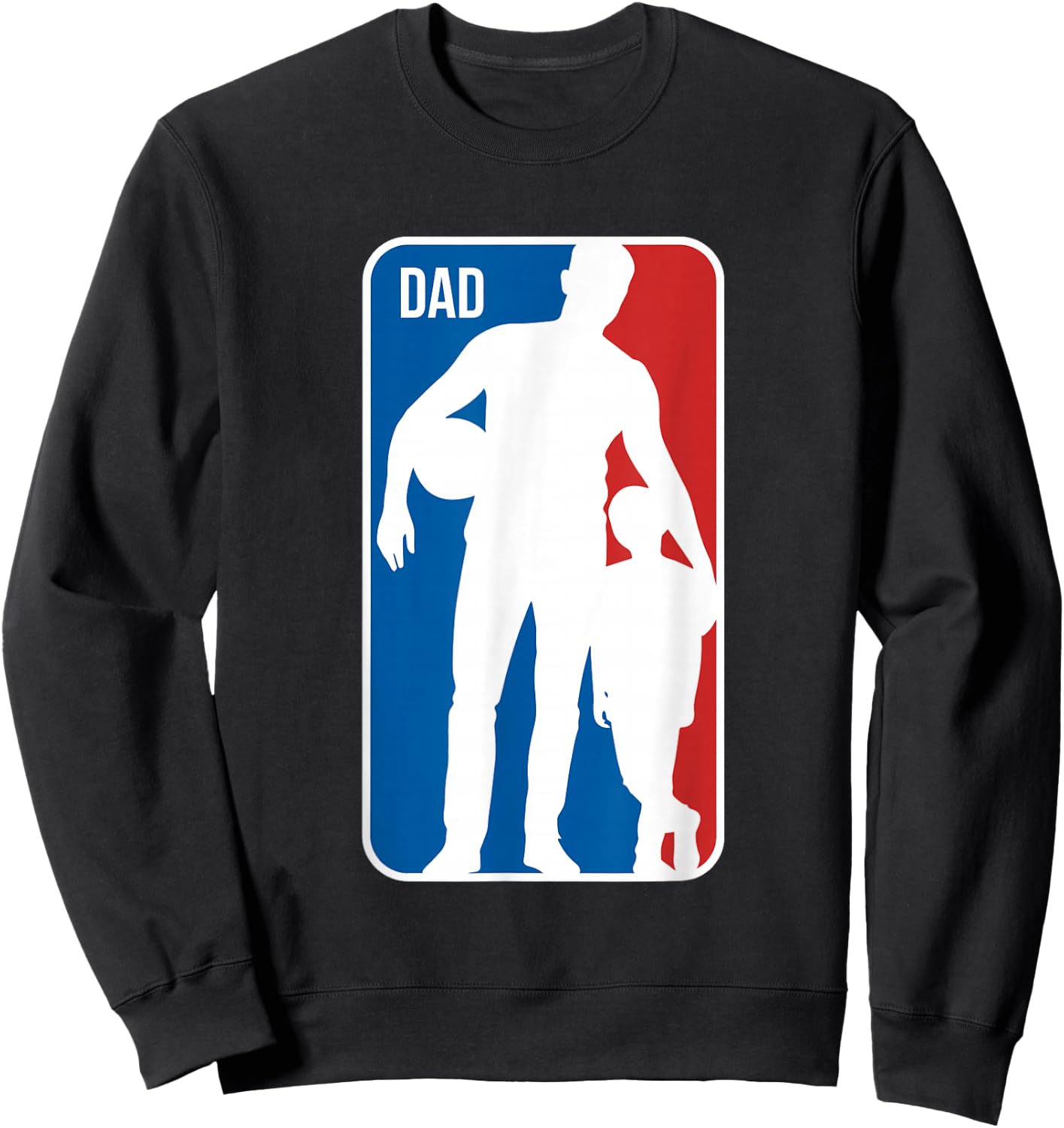 Dad Sports Logo Basketball Dad Son Silhouette Fathers Day Sweatshirt - Sweatshirt | Black