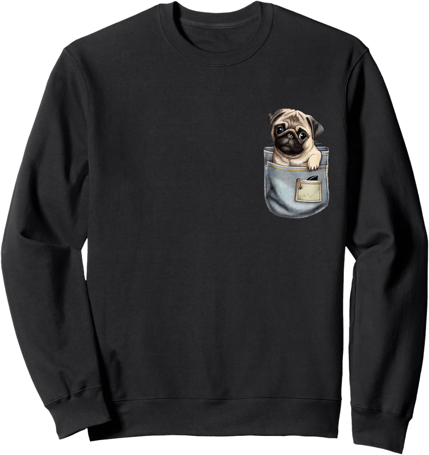 Baby Pug In A Pocket - Dog Breeder Pet Trainer Puppy Lover Women Girls Kids Sweatshirt - Sweatshirt | Black