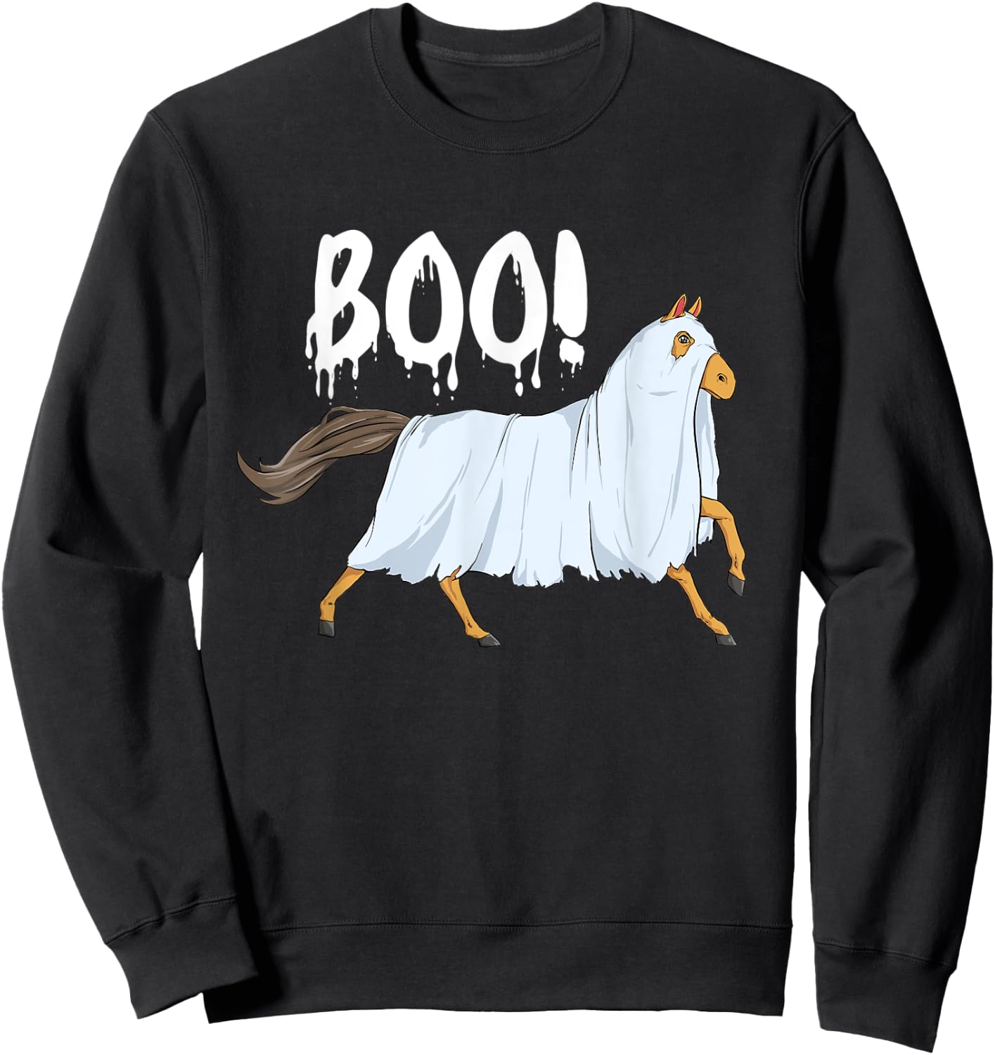 Boo - Halloween Horse Horses Horseback Riding Equestrian Sweatshirt - Sweatshirt | Black