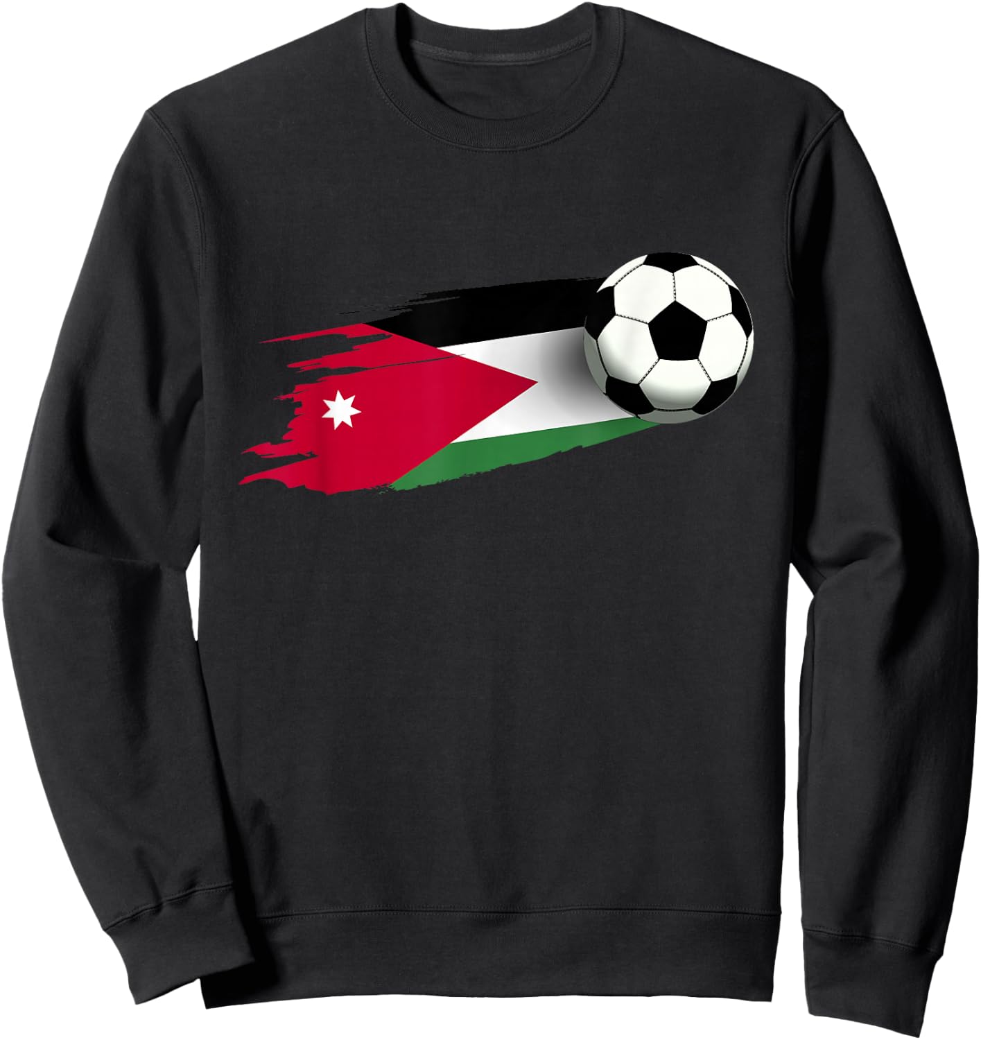 Jordan Flag Jersey Jordanian Soccer Team Jordanian Sweatshirt - Sweatshirt | Black