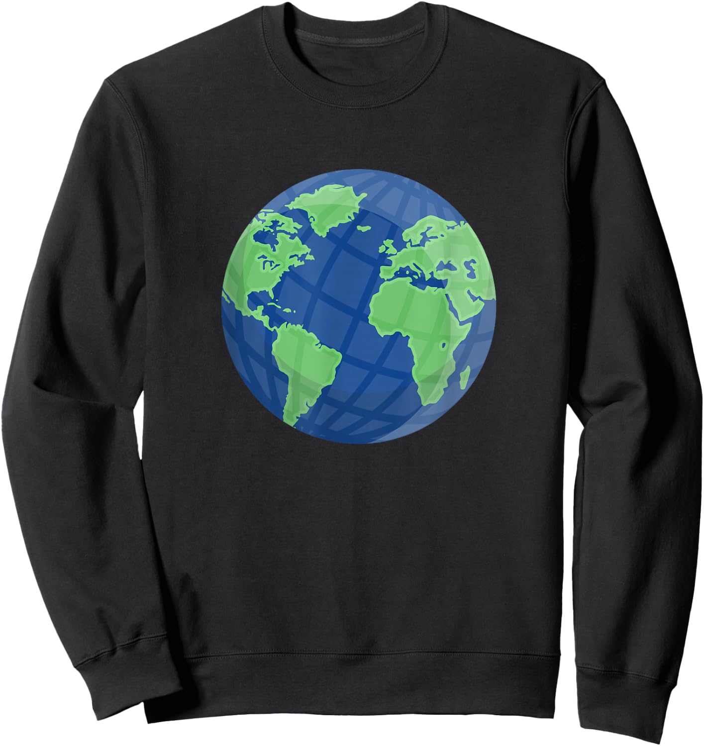Globe World Map Earth Blue Green Design - World Geography Sweatshirt - Sweatshirt | Black