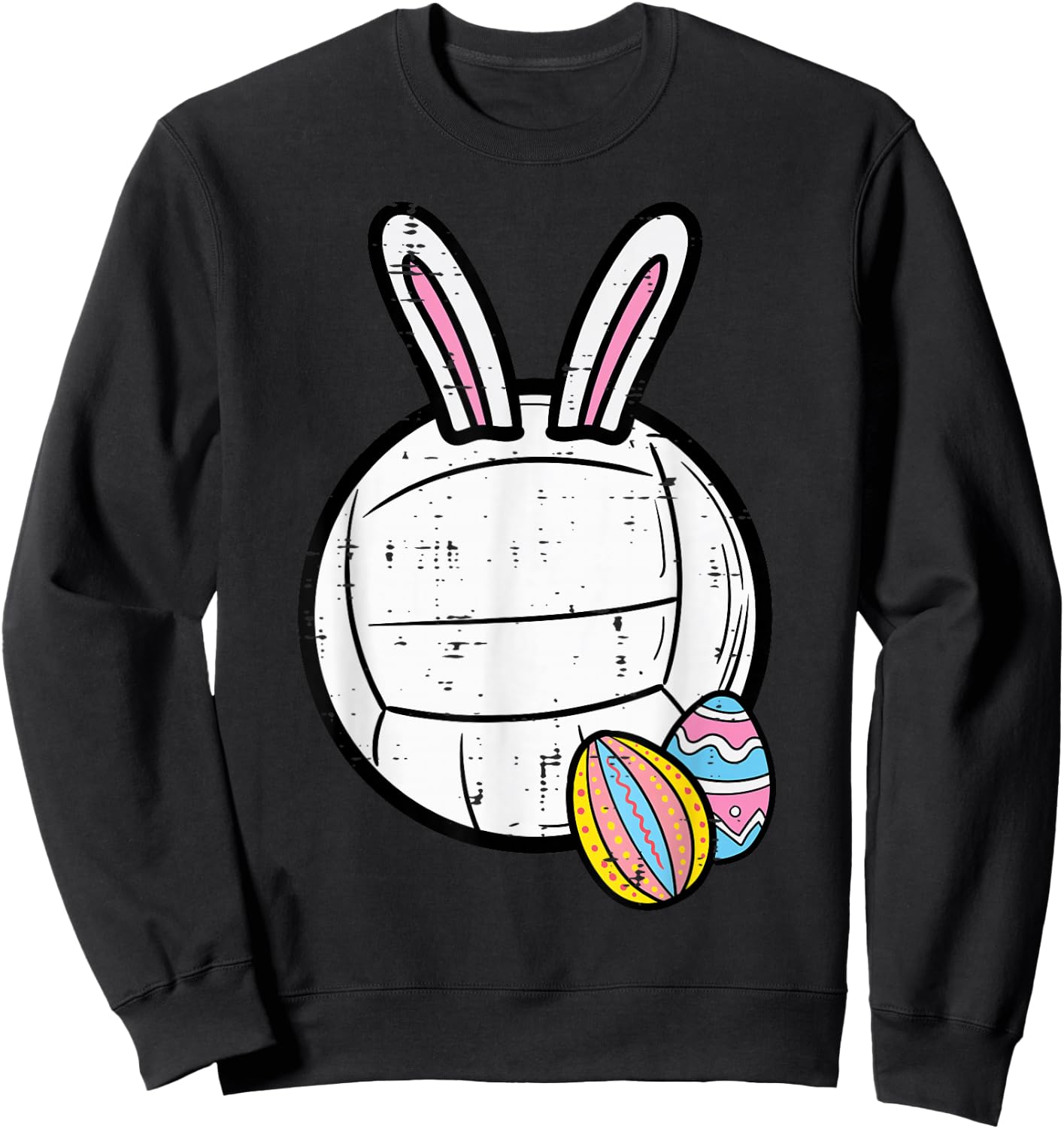 Easter Volleyball Bunny Sports Player Women Girls Teens Men Sweatshirt - Sweatshirt | Black