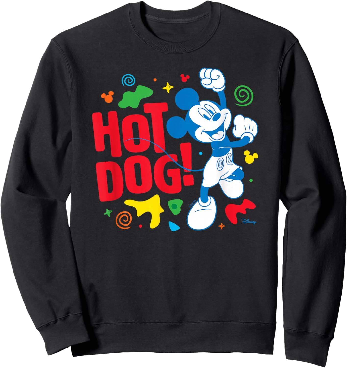 Mickey & Friends- Hot Dog Mickey Sweatshirt - Sweatshirt | Black