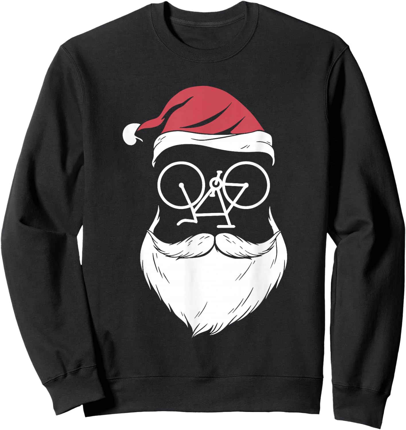 Santa Bike Sunglasses Christmas Pajama Cycling Biker Cyclist Sweatshirt - Sweatshirt | Black
