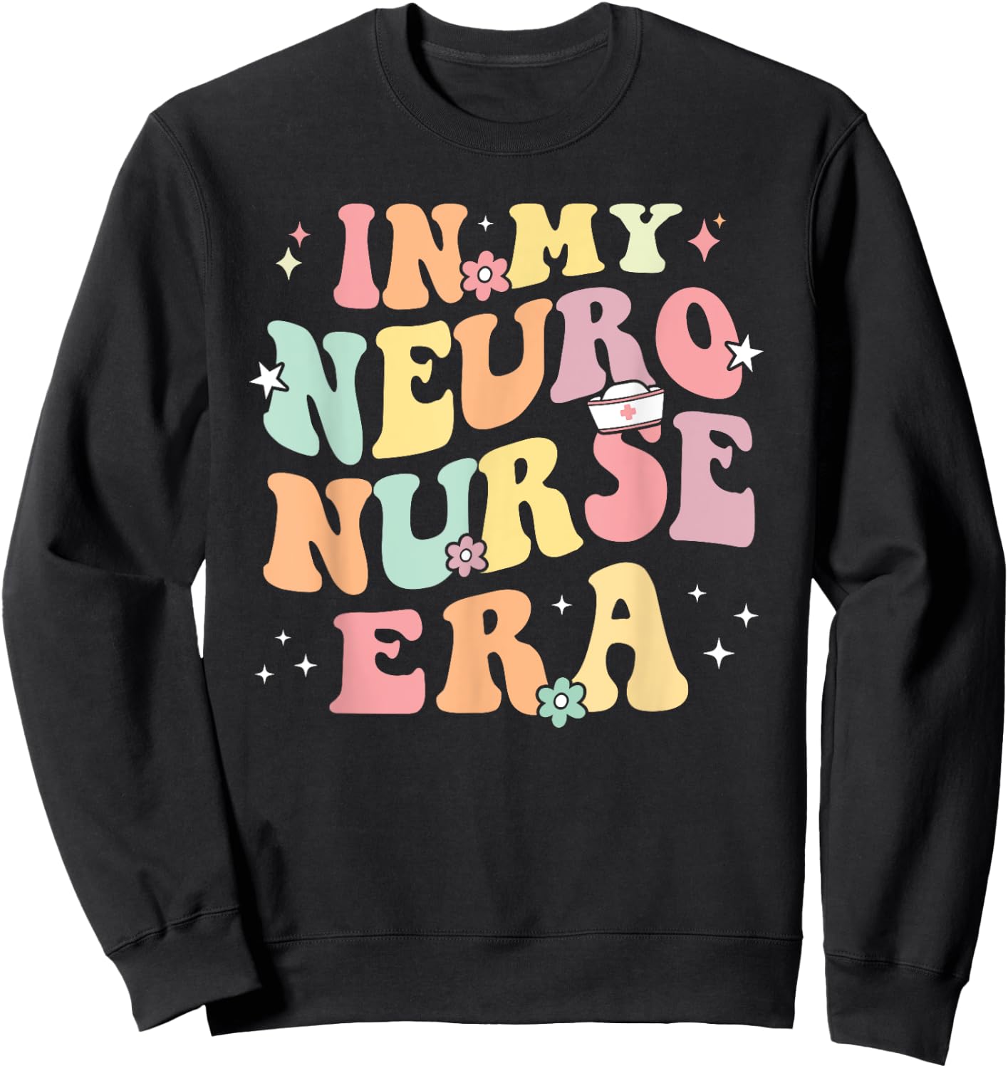 In My Neuro Nurse Era Retro Neuroscience Neurology Nursing Sweatshirt - Sweatshirt | Black