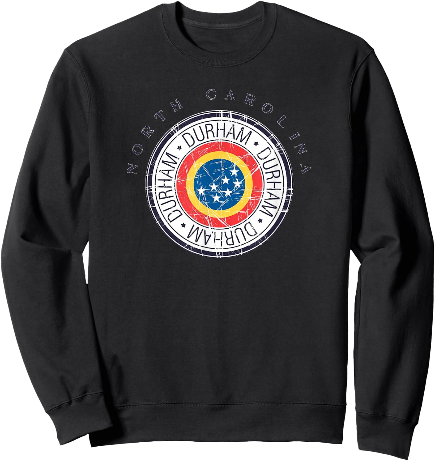 Durham Flag North Carolina State Seal Bull City NC Souvenir Sweatshirt - Sweatshirt | Black