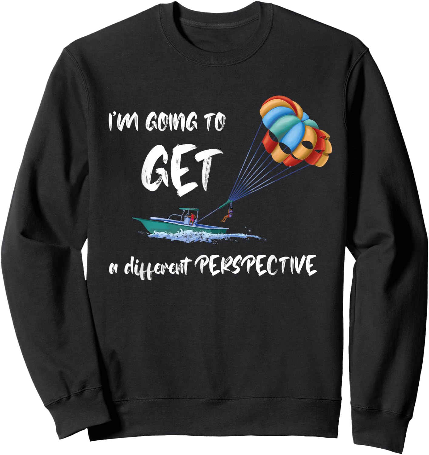 Parasailing Different Perspective Parasailer Parakiting Sweatshirt - Sweatshirt | Black