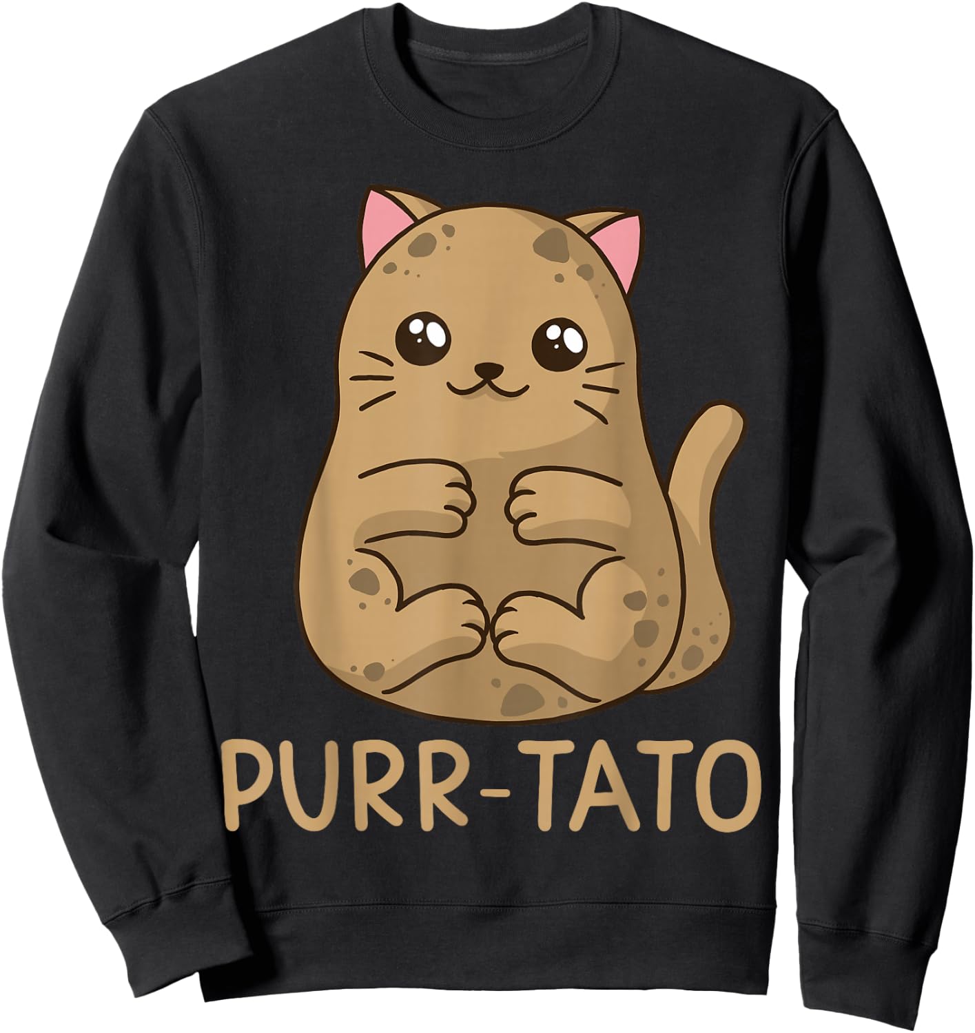 Purrtato Cat Potato Cat Lover Idaho Potatoes Sweatshirt - Sweatshirt | Black