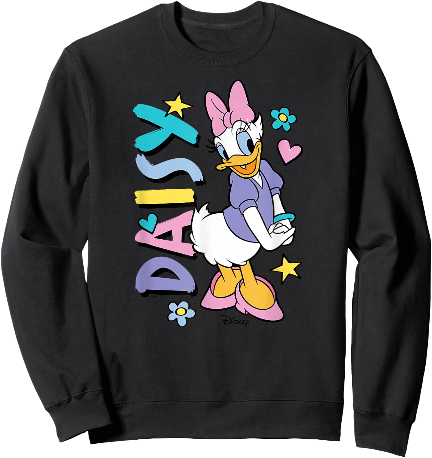 Daisy - Daisy Duck with Icons Sweatshirt - Sweatshirt | Black