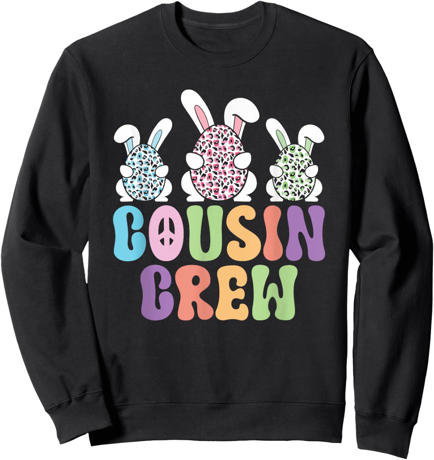 Cousin Crew Easter Bunny Family Matching Toddler Boys Girls Sweatshirt - Sweatshirt | Black