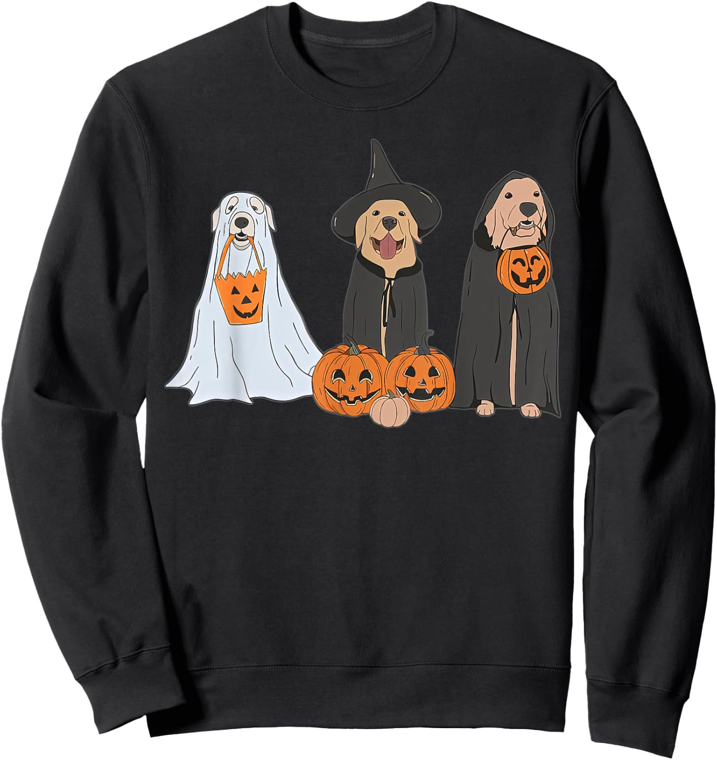 Halloween Labrador Golden Retriever Sweatshirt - Sweatshirt | Black