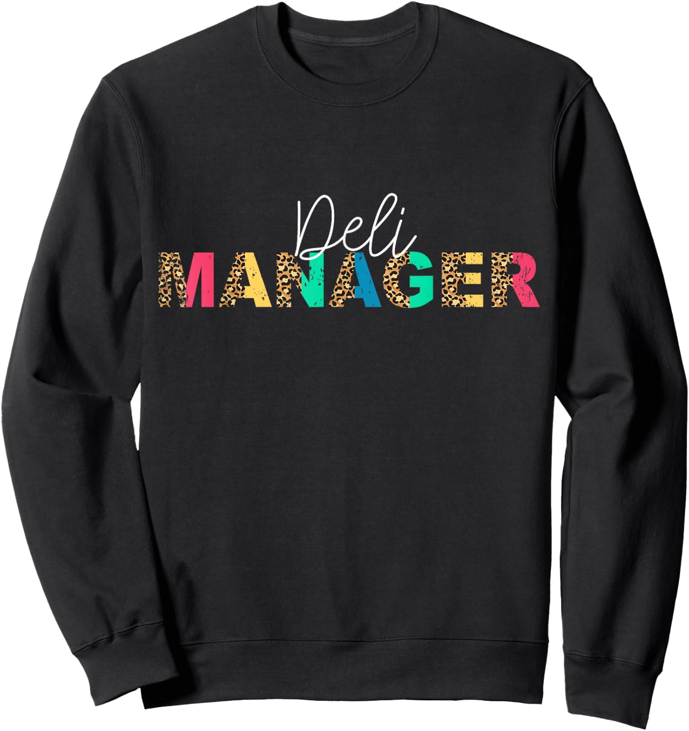 Cute Deli Manager Leopard Sweatshirt - Sweatshirt | Black
