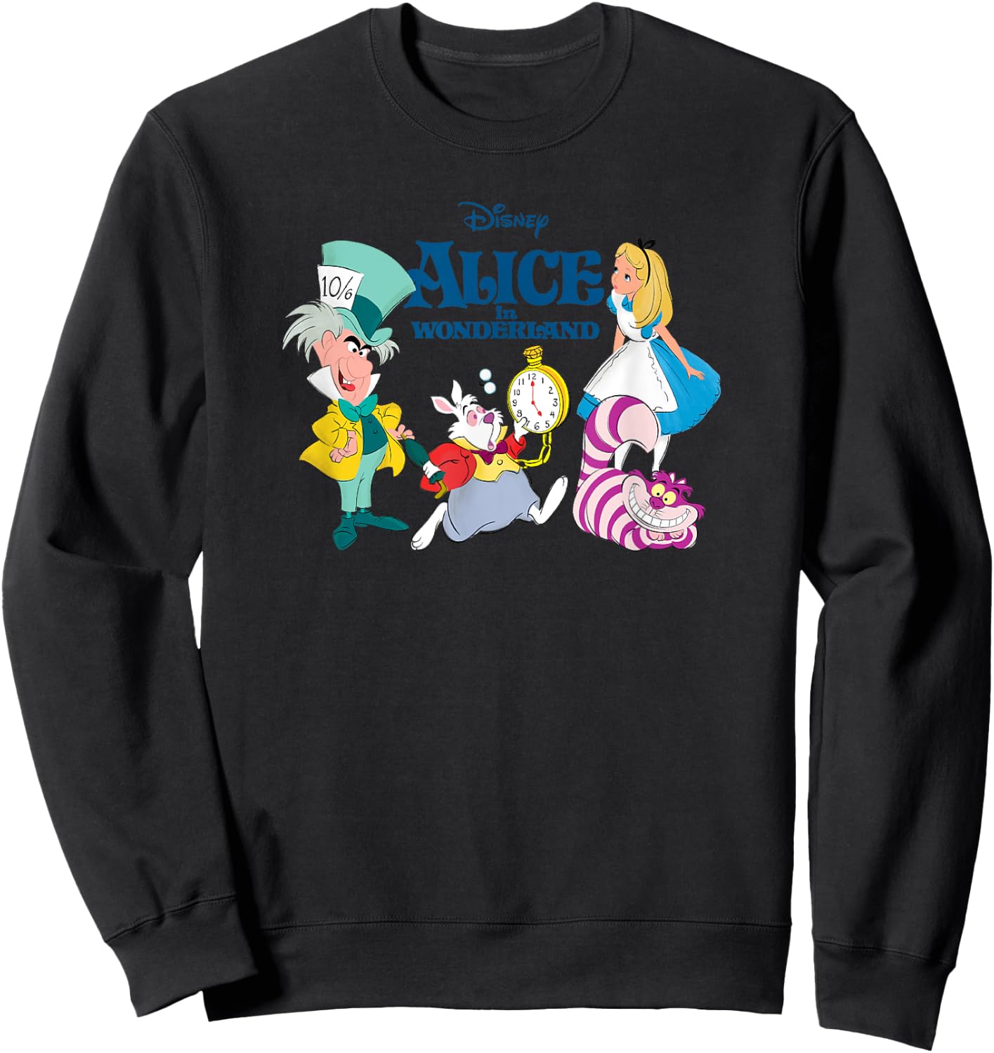 Disney Alice in Wonderland Group Shot & Logo Sweatshirt - Sweatshirt | Black