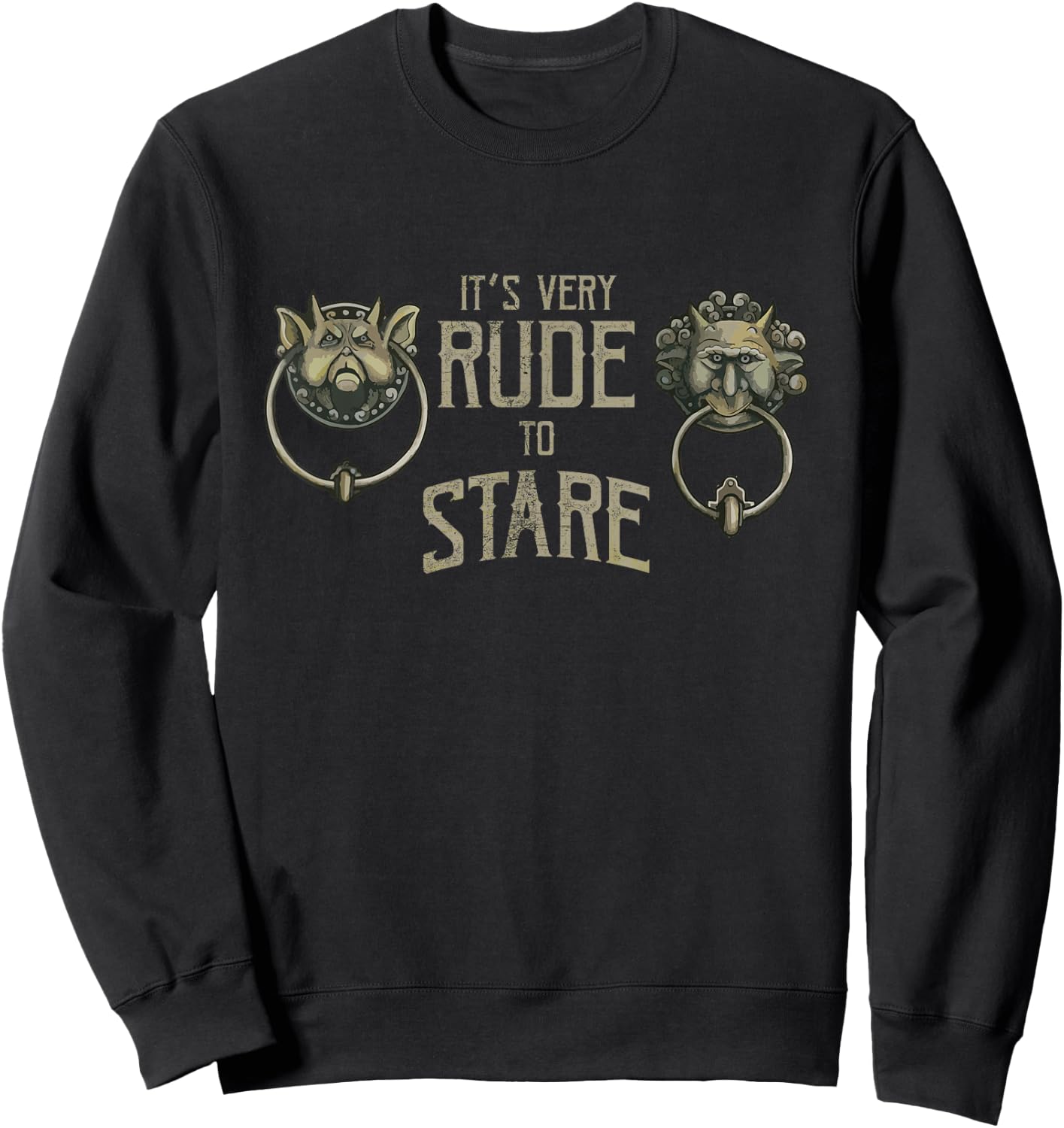 It's Very Rude to Stare Maze Door Knocker Sweatshirt - Sweatshirt | Black