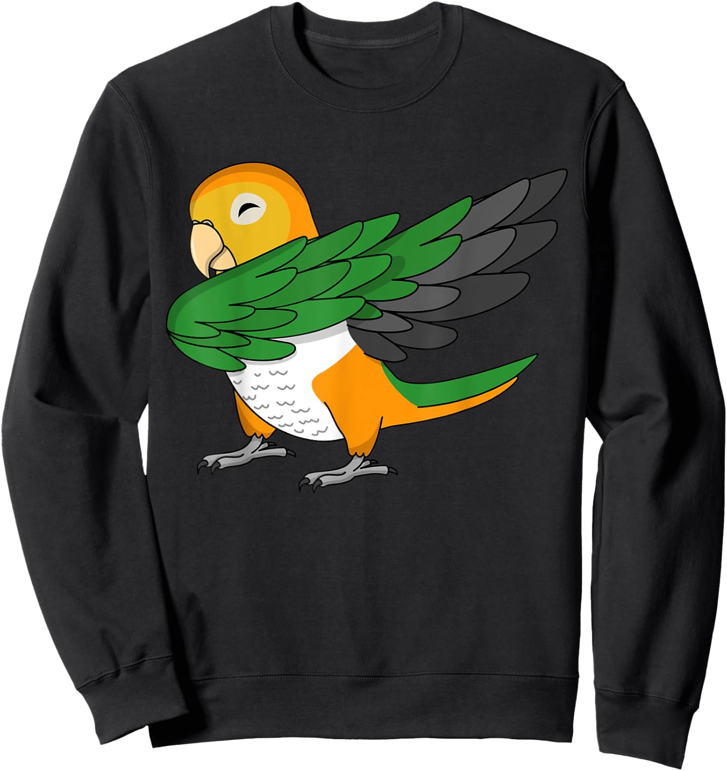 Dabbing Parrot I Funny White-bellied Caique Sweatshirt - Sweatshirt | Black