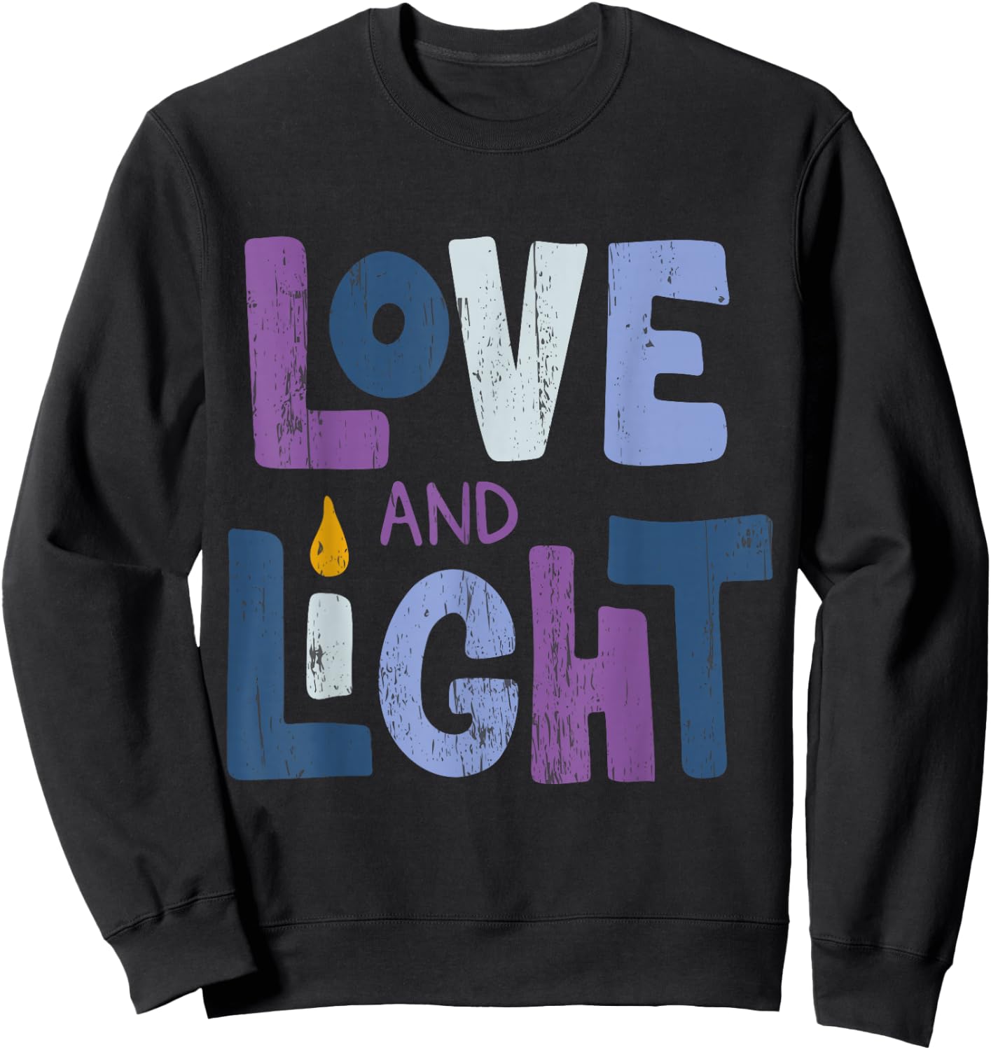 Love and Light | Hanukkah Sweatshirt - Sweatshirt | Black