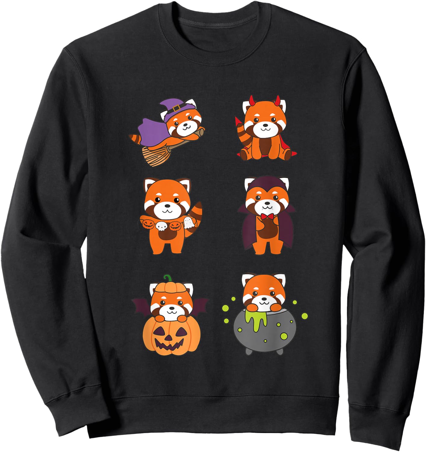 Red Panda Halloween Costume Red Pandas Halloween Sweatshirt - Sweatshirt | Black