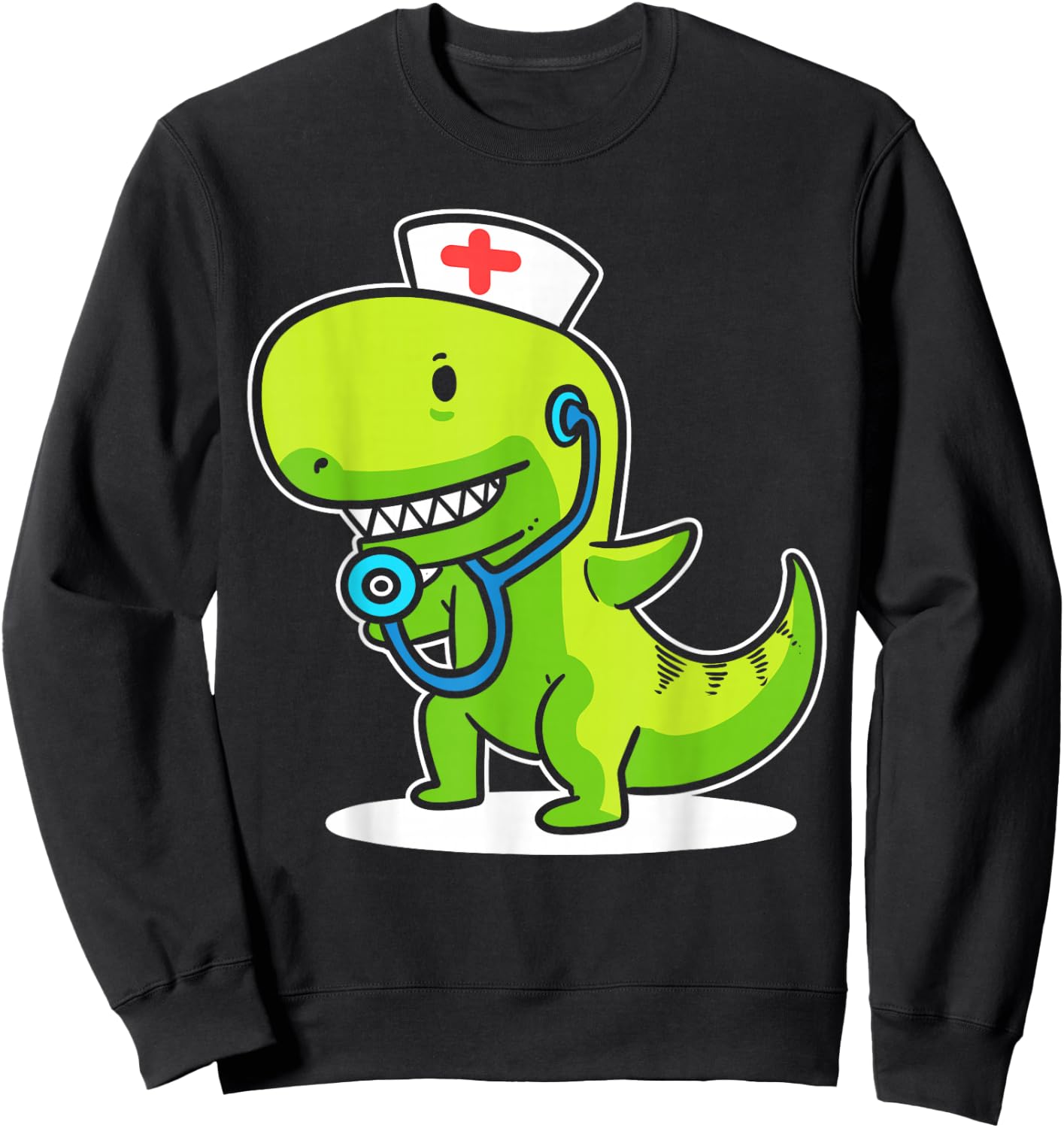 T-rex Nurse Pediatric Nurse Sweatshirt - Sweatshirt | Black
