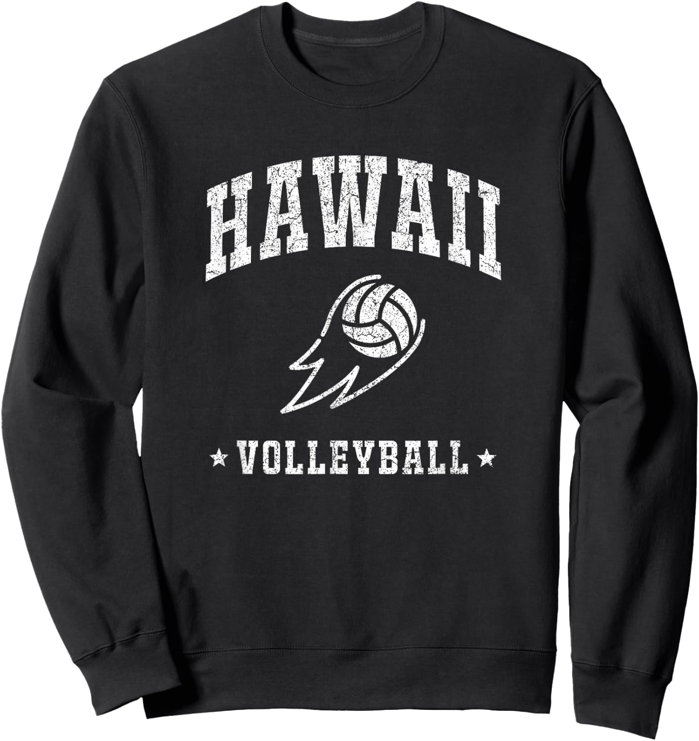 Hawaii Volleyball Vintage Gameday Retro Volleyball Lover Sweatshirt - Sweatshirt | Black
