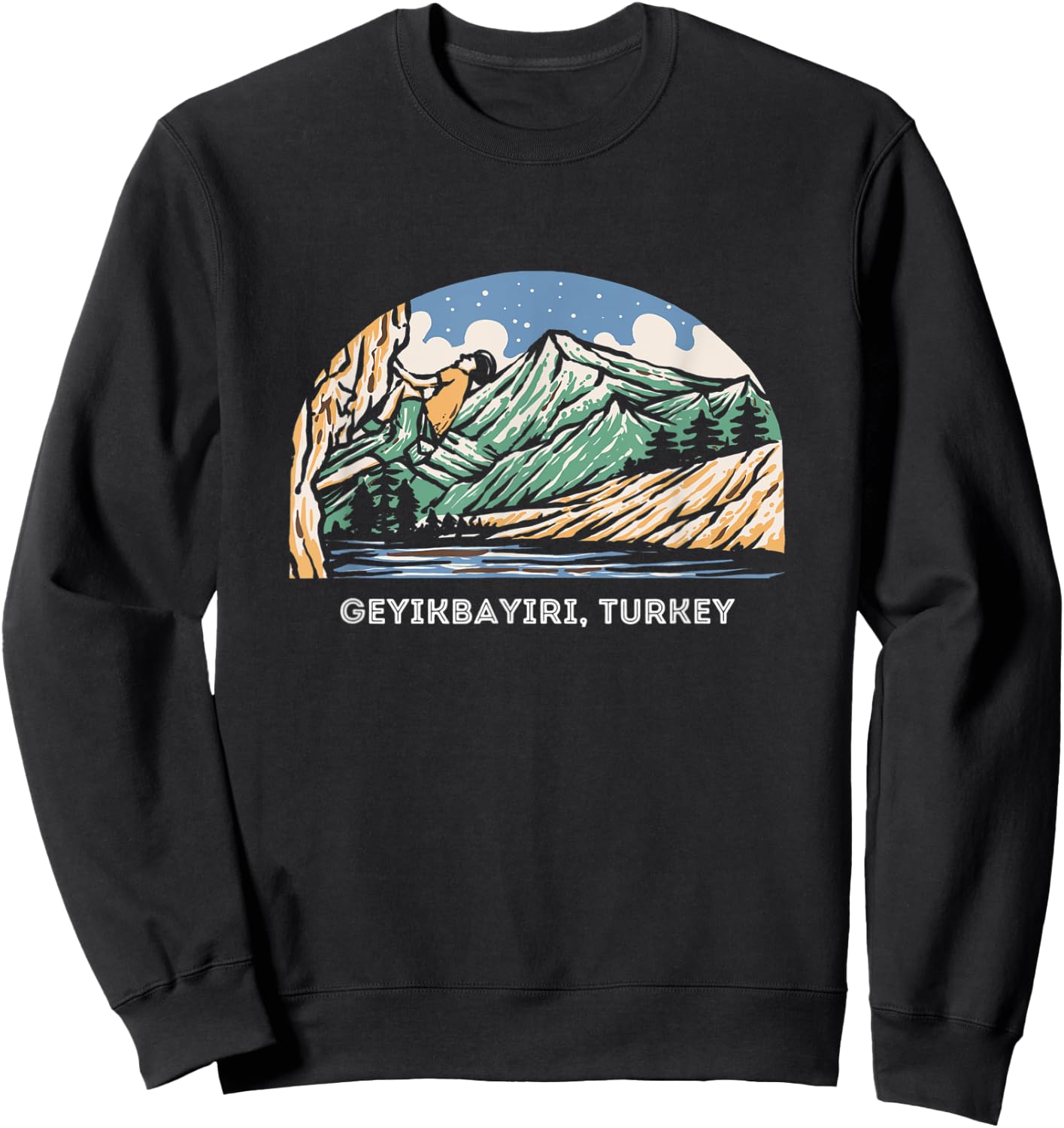 Vintage Geyikbayiri, Turkey Rock Climbing Bouldering Sweatshirt - Sweatshirt | Black