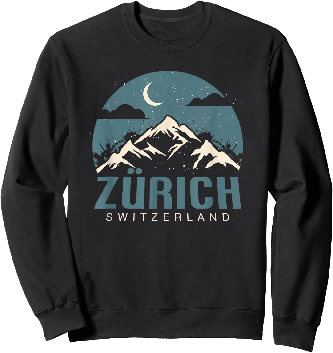 Switzerland Swiss Alps Mountains Of Zurich Sweatshirt - Sweatshirt | Black