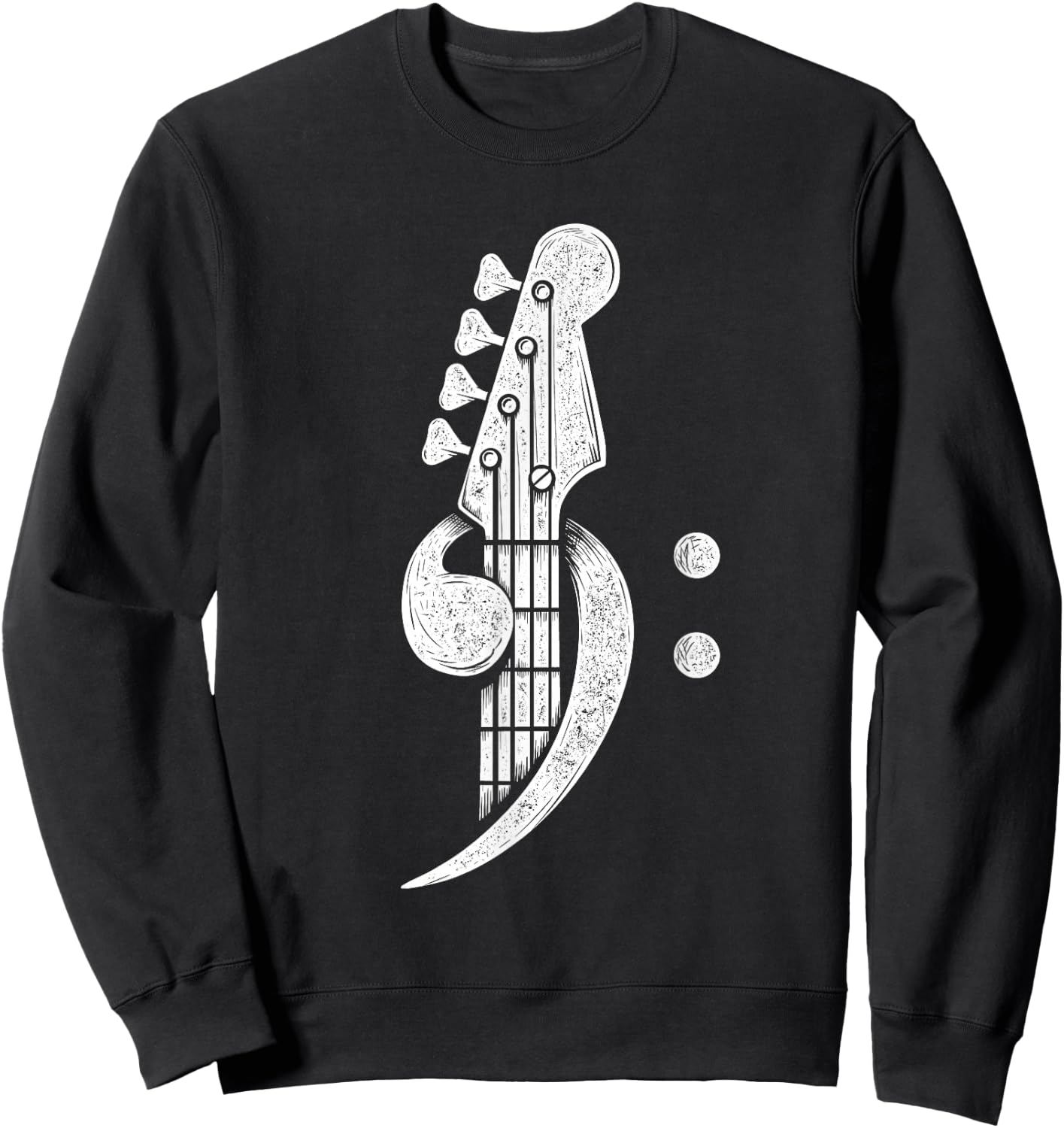 Bass Cleff - Headstock Bassist Bass Guitar Musician Music Sweatshirt - Sweatshirt | Black