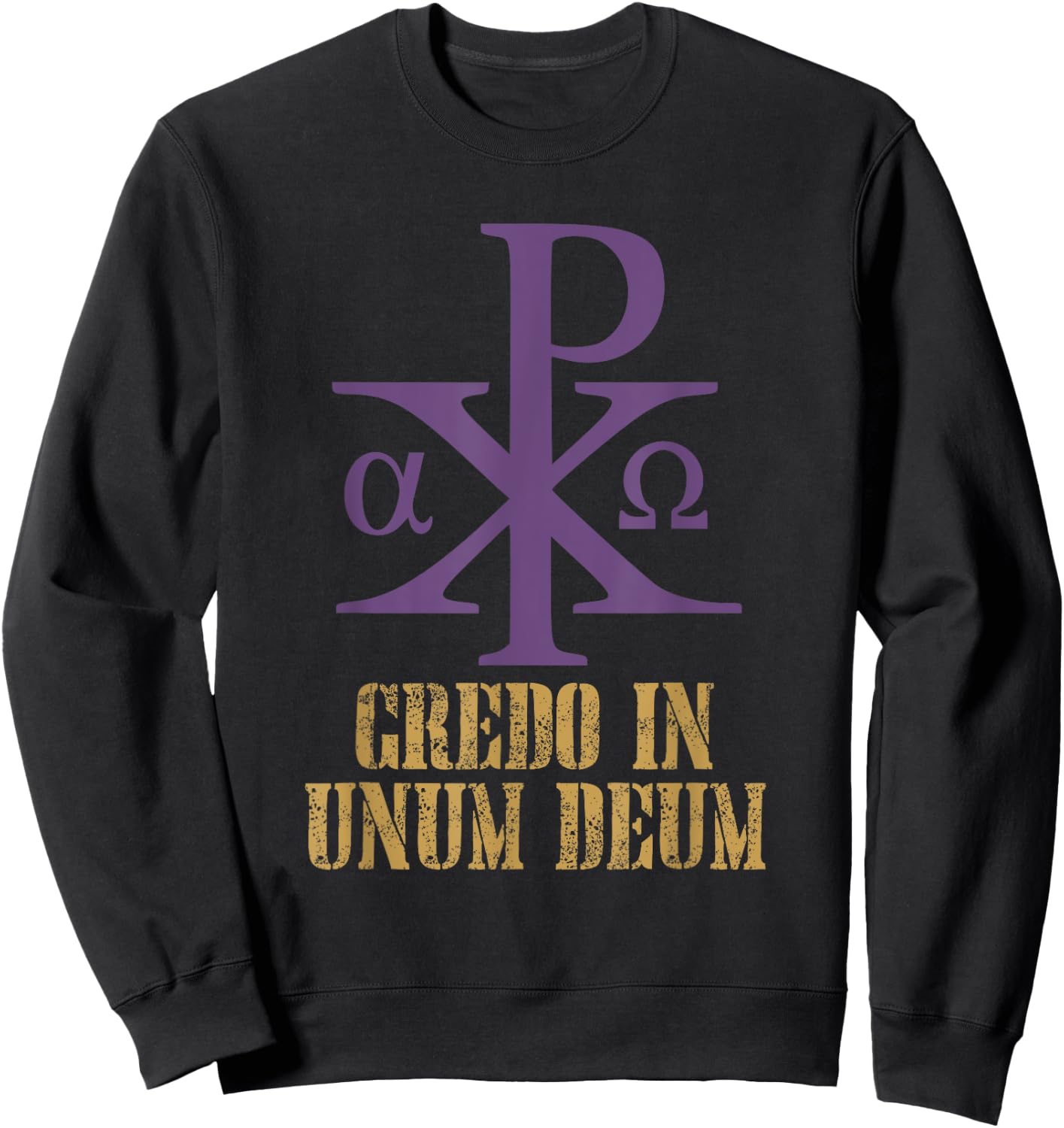 Chi Rho Christogram Catholic Sweatshirt - Sweatshirt | Black