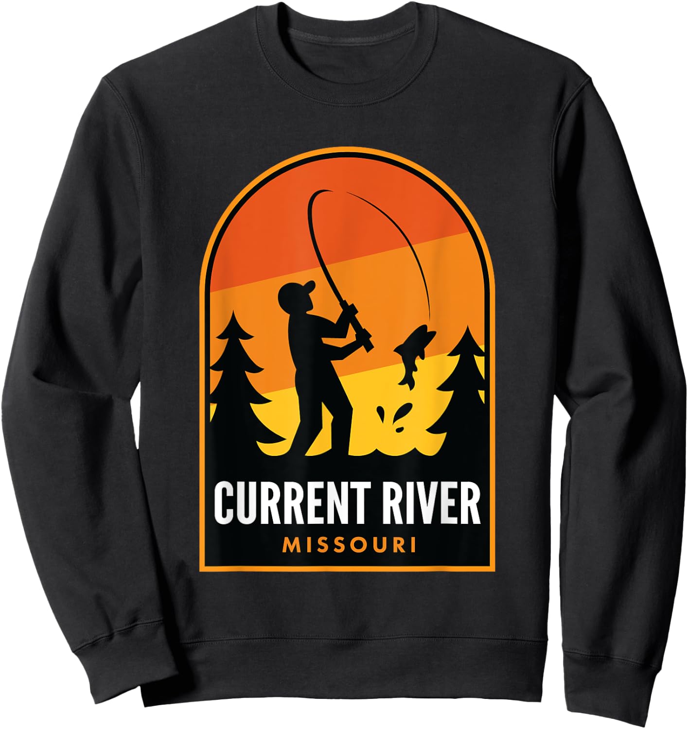 Current River Missouri Fishing Sweatshirt - Sweatshirt | Black