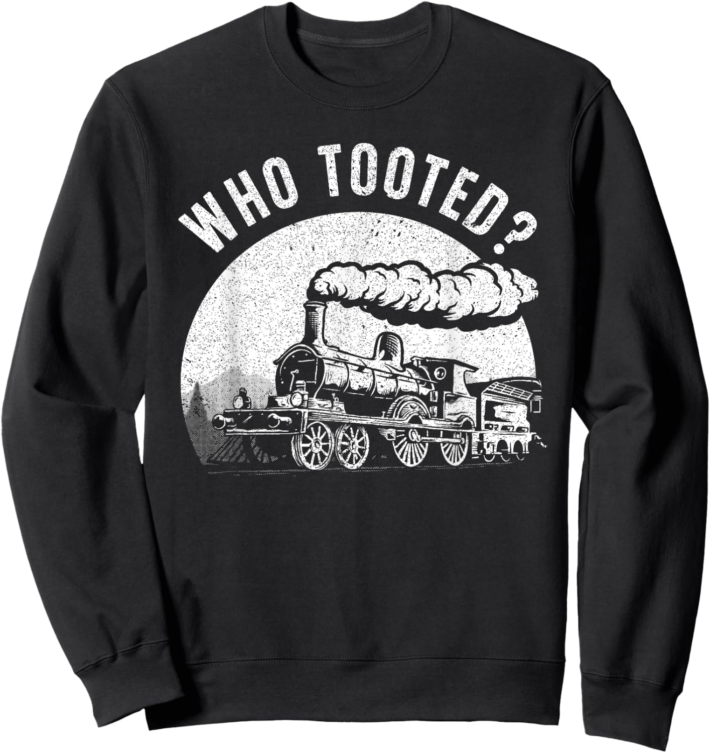 Cute Train Art Women Train Collector Railroad Lover Sweatshirt - Sweatshirt | Black