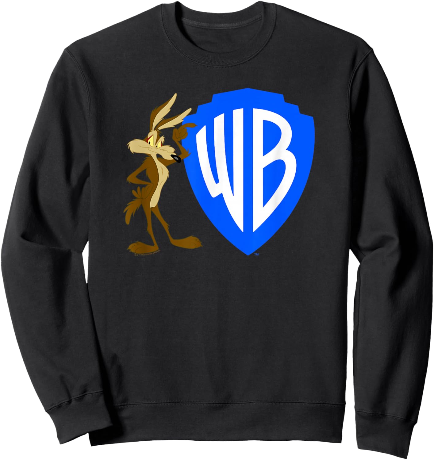 WB100 Wile E. Coyote Warner Bros. Classic Badge Logo Sweatshirt - Sweatshirt | Black