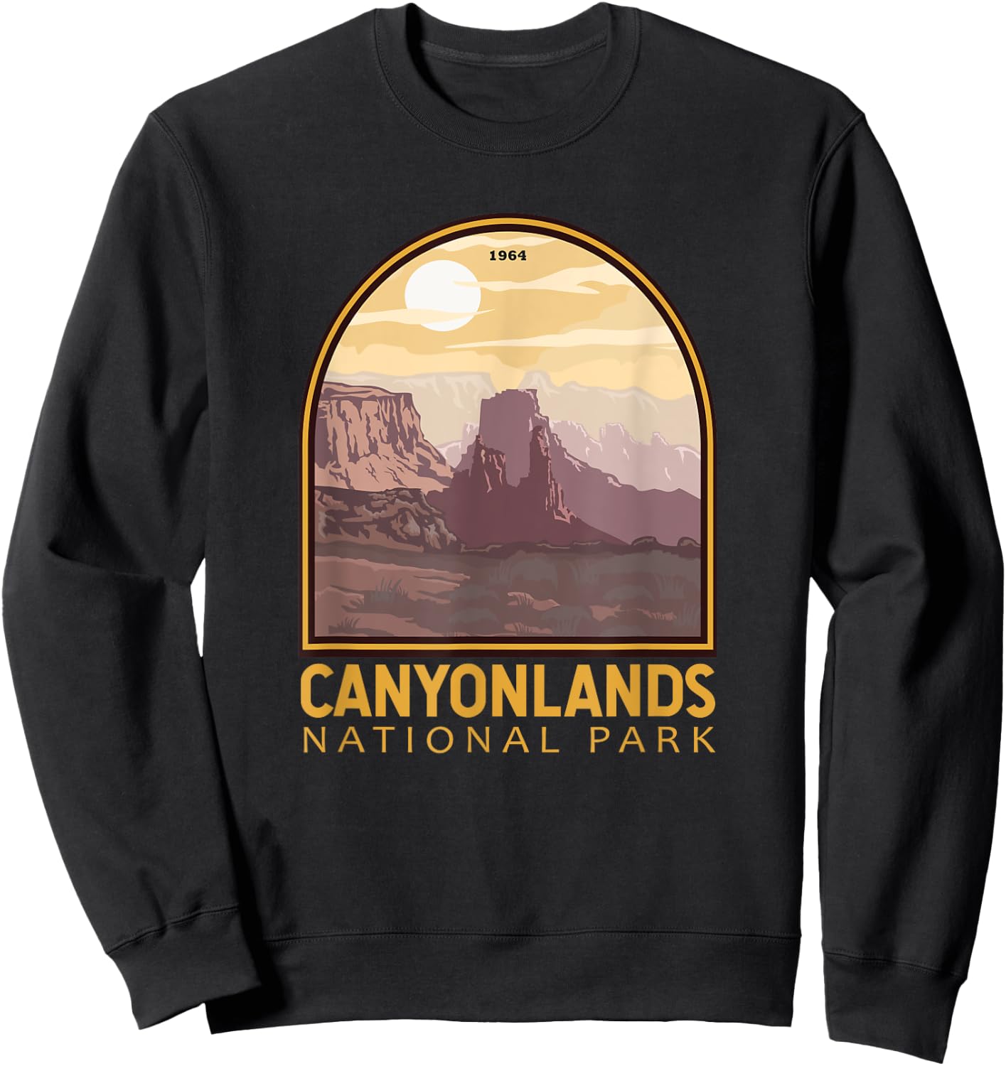 Canyonlands National Park Vintage Emblem Sweatshirt - Sweatshirt | Black